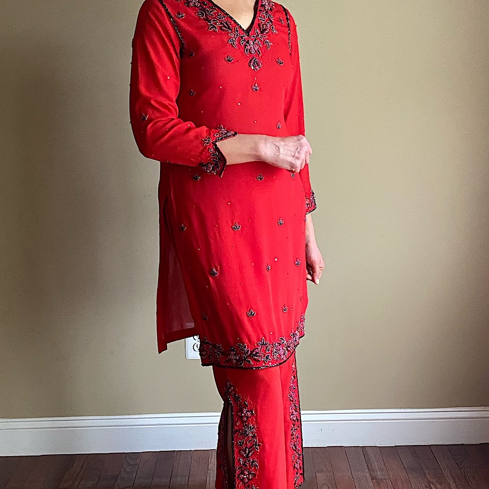 Sexy Red 2 piece Party Dress